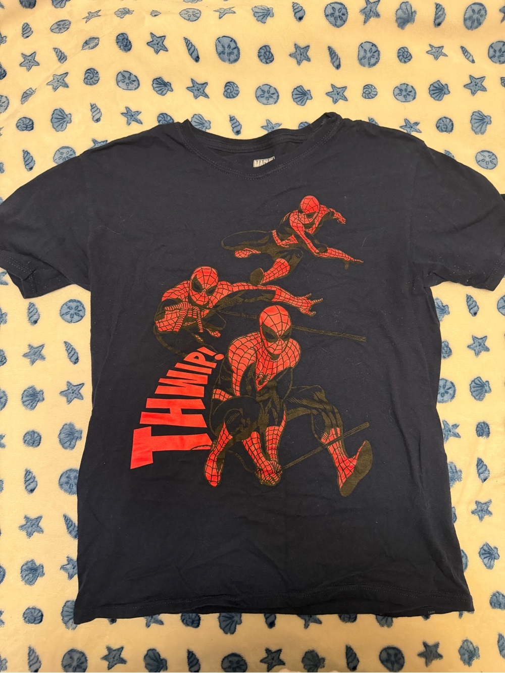 Marvel Boys Navy Blue Spider-Man Graphic Tee with Red Print